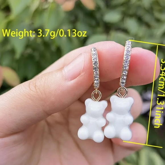 Jewelry - jelly bear white sparkle earrings